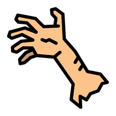 Obraz premium Zombie Arm Vector Filled Icon Design