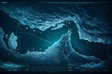 Fototapeta premium Strait of Hormuz HUD Map