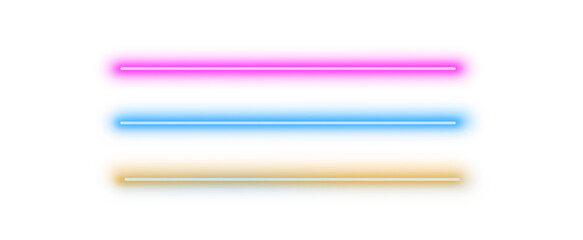 Fototapeta premium Neon lights glow isolated on transparent background. Colorful neon sign, glowing neon tubes, vibrant light effect, bokeh, neon shine overlay for poster, banner, party and night. design element. PNG