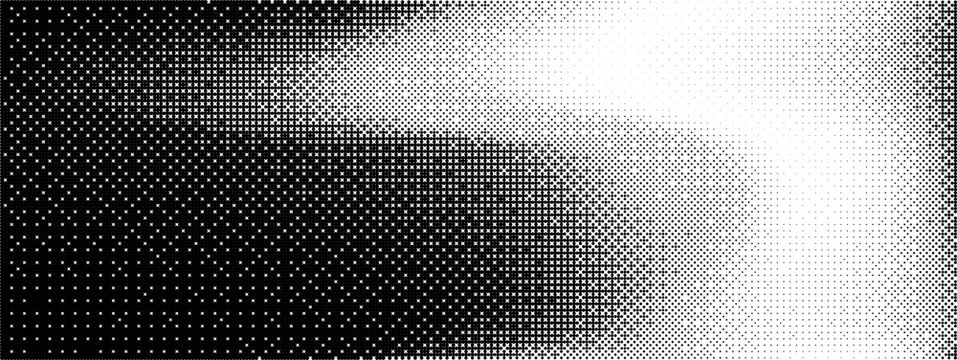 Bitmap gradient bit with game 8 and bg pattern for pixel dither background. Black retro shape and gradation blend with bw block and halfton ocean illustration. Texture rectangle and tile 2d with play