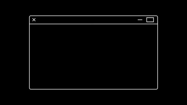 blank web interface window animation with modern ui ux design concept.