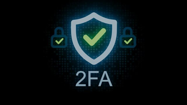 Two-factor authentication symbol showing security and protection of data online.