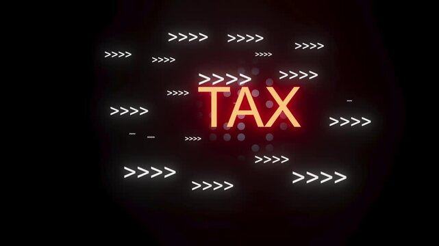 Tax concepts represented with arrows pointing in different directions on a dark background.