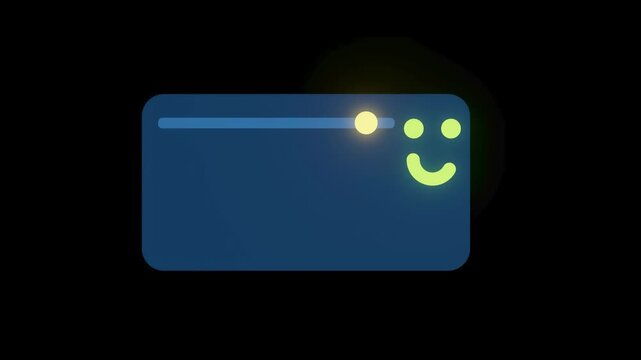Rating stars and smiley face on a feedback form shown in a digital format with a dark background.