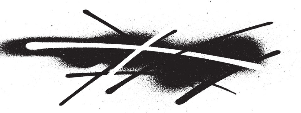 Abstract black ink strokes and lines, spray paint texture, dynamic intersecting lines, urban graffiti art element, modern graphic design resource, energetic scribbled effect, abstract artistic pattern