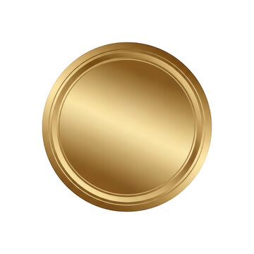 A gold seal isolated on transparent background
