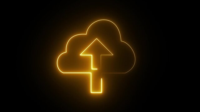 Abstract neon upload icon . Modern Minimal Vector Icon Set for Web, App, and UI Design