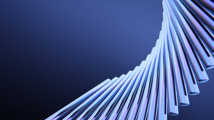 Abstract spiral design with a gradient blue background and metallic elements © Photocreo Bednarek
