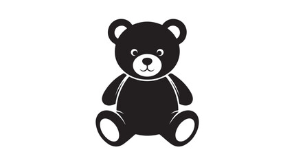 Fototapeta premium Black teddy bear sitting cute isolated vector illustration flat design