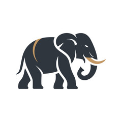 Fototapeta premium A stylized elephant logo with gold accents