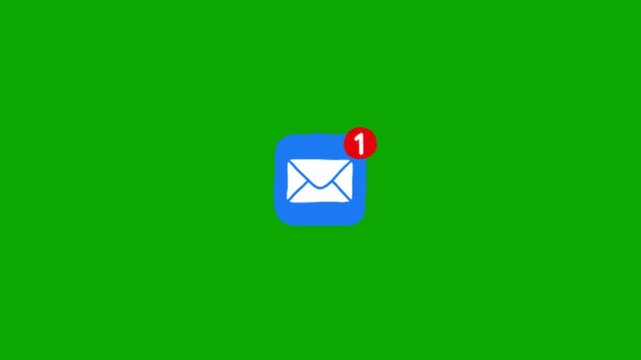 Inbox icon animation on green screen