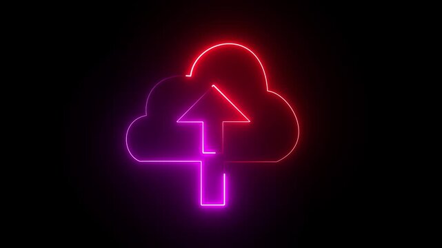 Abstract neon upload icon . Modern Minimal Vector Icon Set for Web, App, and UI Design