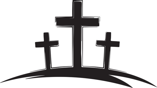 Hand drawn crown of thorns vector sketch of sharp spiked wreath for religious easter or good friday concept in black and white doodle style