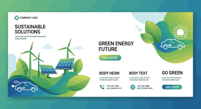 Eco friendly sustainable solutions banner template vector