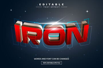 Iron 3D editable text effect template © shahadathossen
