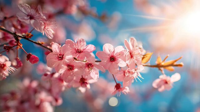 cherry blossom in spring beautiful nature background animation