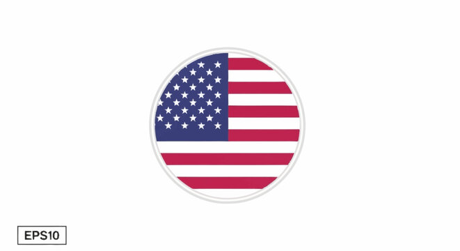 The American flag emblem features stripes and stars on a circular emblem.