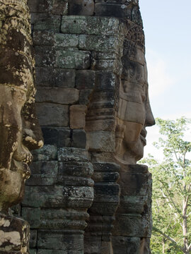 Ancient face statue in Angkor