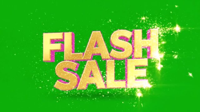 Vibrant Flash Sale Text in Yellow Over Green Background &ndash; Eye-Catching Promotional Graphic