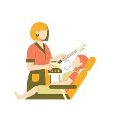 Fototapeta premium Esthetician Giving a Facial Steam Treatment to a Woman in a Spa