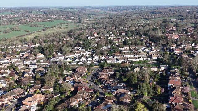 Chalfont St Peter village centre Buckinghamshire UK drone aerial view