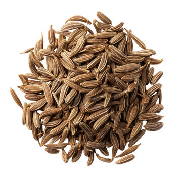 dried cumin seeds on transparent png background