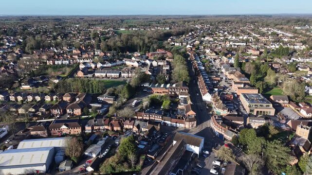 Chalfont St Peter village centre Buckinghamshire UK drone aerial view