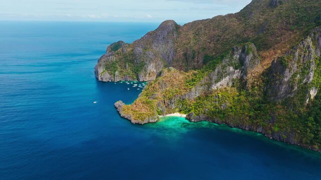 Cadlao Island Philippines with separate coastal zones reflecting global balance