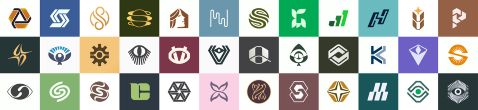 Collection of diverse geometric and lettermark logos featuring modern, minimal, and abstract styles. Versatile bundle suitable for startups, agencies, tech, creative, and corporate branding needs.