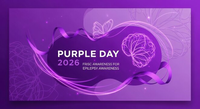 purple day 2026 frisk awareness for epilepsy awareness banner