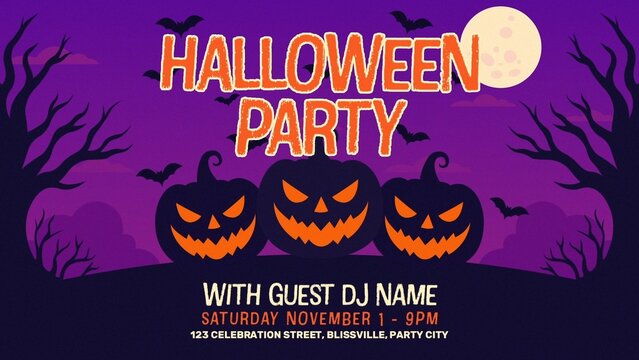 Halloween Horror Scary Pumpkin Party Invite Event Banner