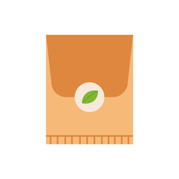 Seeds package for planting. Spring garden design element.