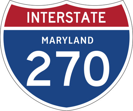 Interstate 270 Maryland US I-270 Highway Route Shield Badge Vector