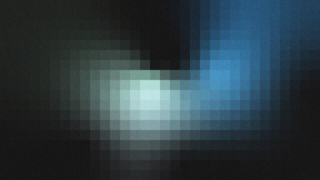 A minimalist abstract background featuring overlapping gradient rectangles in cool blue and green tones, with a subtle grainy noise texture.