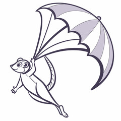 Vector flying lemur illustration © Avhijit