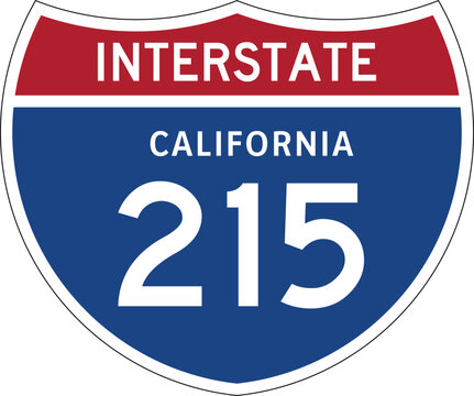 Interstate 215 California US I-215 Highway Route Shield Badge Vector