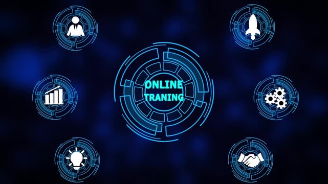 Business, Technology, Internet and network concept. Online Training successful business concept. Abstract Technology background.