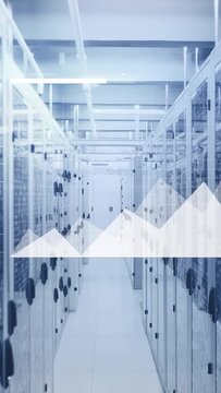 Vertical video: HUD appearing left over aisle forming line area bar charts then map showing metrics
