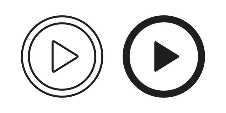 Play button icons simple design. Vector illustration for web ui