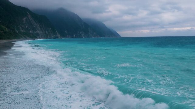 Aerial view of Qingshui Cliff in Taroko National Park , Taiwan.