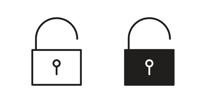 Unlock icons simple design. Vector illustration for web ui