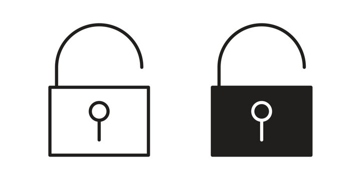 Unlock icons simple design. Vector illustration for web ui