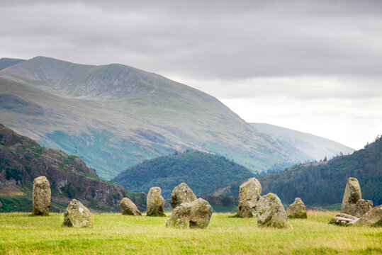 Castlerigg Neolithic Stone Circle,near Keswick,The Lake District,Cumbria,England,UK.