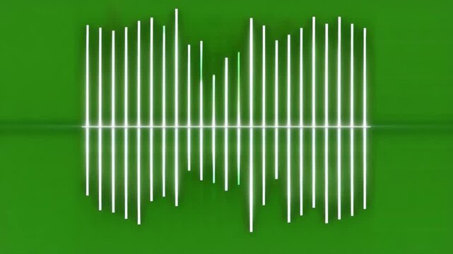 White sound wave green background audio visualization digital music frequency sound bars waveform display electronic music sound pattern sound equalizer sound energy sound graph sound amplitude sound