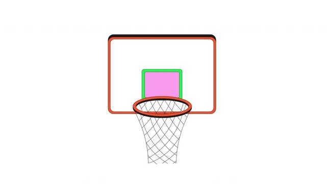 Missed shot basketball funky flash message error animation. Rebound game mistake. Playful attempt. Animated empty state. UI failure web design. Onboarding micro UX motion. Flat concept 4K video