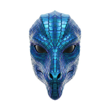 Blue Dragon Mask with Reptilian Scales