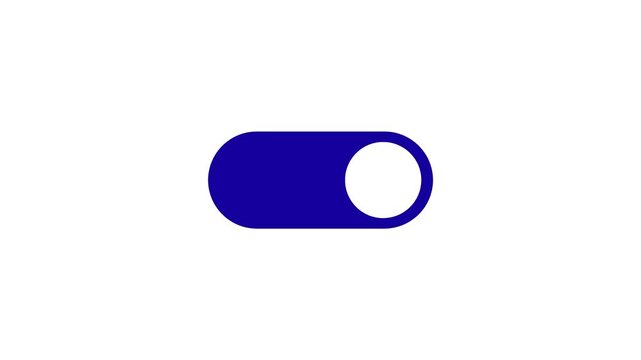 Modern Toggle Switch Animation UI Button On Off Minimalist Design Blue Interface