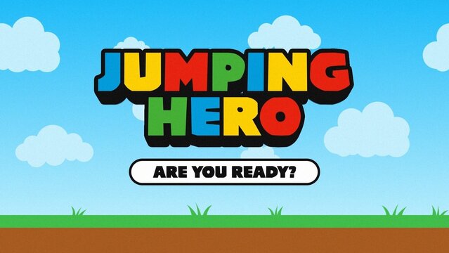 Jumping Hero Game Platform Level Title Intro