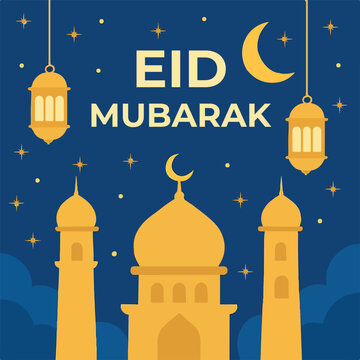 Eid Mubarak Night Mosque Scene 2918