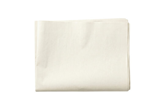 Blank folded newspaper top view isolated. Daily news publication mockup.